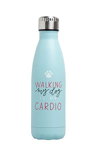 Pearhead Walking My Dog Water Bottle - Double Walled Metal Water Bottle - Keeps Liquids Cold or Hot - Pet Themed Water Bottle - Perfect for Dog Owners.