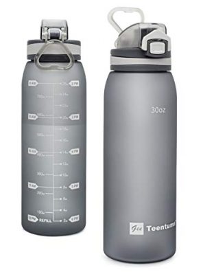 Teentumn 30oz Sport Water Bottle with Time Markers