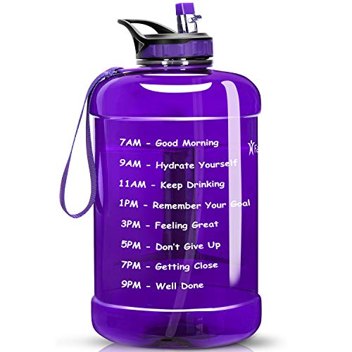 Favofit 1 Gallon Water Bottle with Time Marker