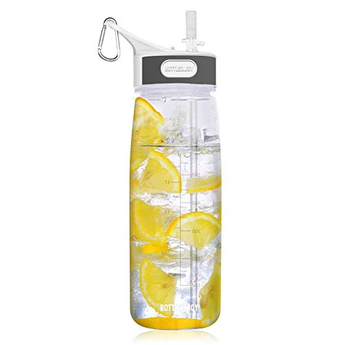 Sports Water Bottle with Straw, Handle
