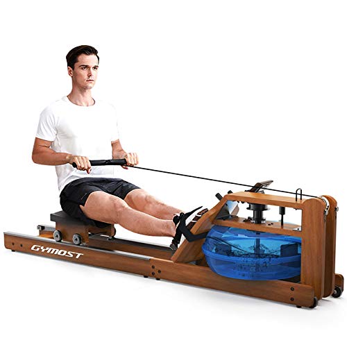 Oak Solid Wood with LCD Monitor Wooden Water Rower Water Resistance