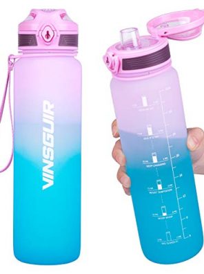 Vinsguir 32 oz Motivational Water Bottle with Time Marker