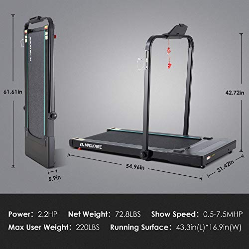 MaxKare 2-in-1 Folding Electric Treadmill Best - CardioCup.com
