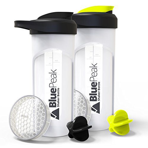 BluePeak Protein Shaker Bottle 28-Ounce, 2-Pack