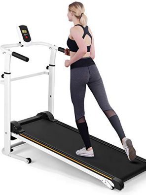 Folding Manual Walking Treadmill, Non-Electric Incline Machine