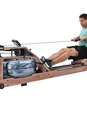 Merax Water Rowing Machine in Solid Ash Wood with Monitor