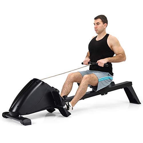 GYMAX Magnetic Rowing Machine, Foldable Rower