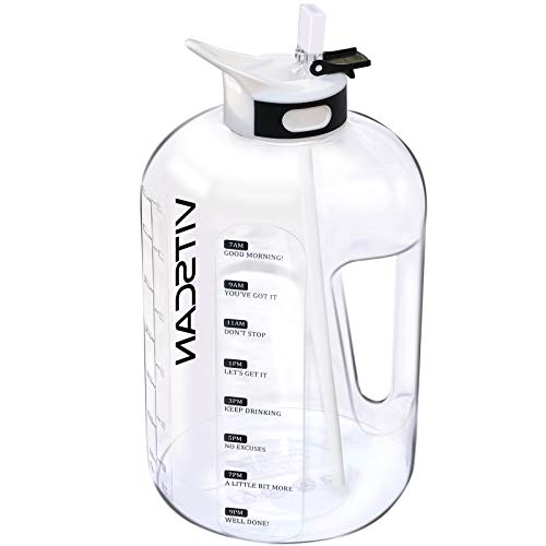 128OZ/1 Gallon Water Bottle with Straw Motivational