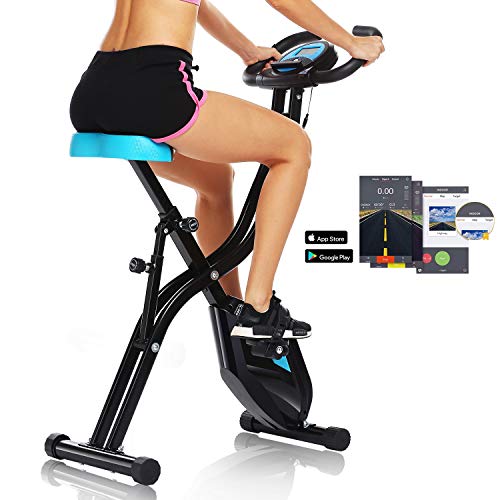 ANCHEER Folding Exercise Bike with APP Connect