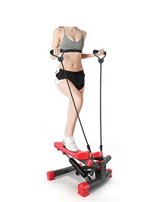 Stepper with Resistance Bands Adjustable Mini Steppers for Exercise
