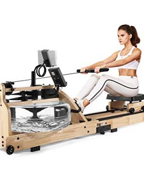 FITNESSCLUB Water Rowing Machine,Foldable Rower Cardio Training