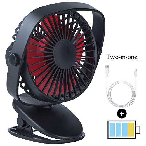 Accering 5" Flexible Clip On Fan Rechargeable Battery Operated