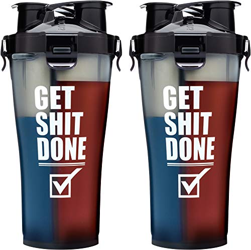 Hydra Cup - 2 PACK, 36 oz High Performance Dual Shaker Bottle