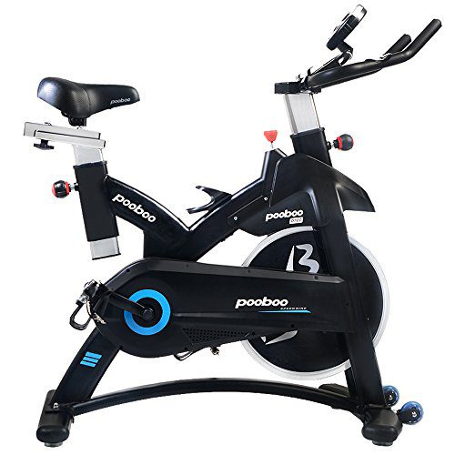 pooboo Indoor Cycling Bicycle, Stationary Exercise LED Display
