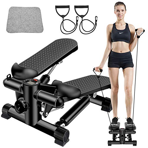 Mini Stepper Fitness Machine with Resistance Bands