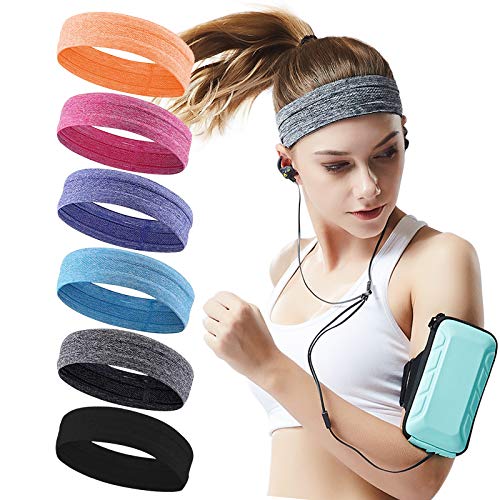 QiShang 6Pack Workout Sport Headbands for Women