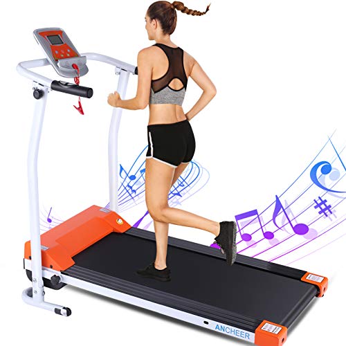 Folding Treadmill for Home Pulse Grip and Safe Key