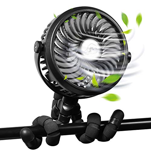 WGCC Portable Stroller Fan for Baby with Flexible Tripod Clip On Baby