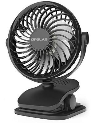 OPOLAR Extra-Quiet Clip on Stroller Fan, Rechargeable 2200mAh
