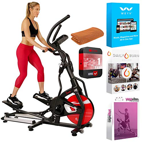 Elliptical w/Tablet Holder LCD Monitor and HR Monitor Bundle