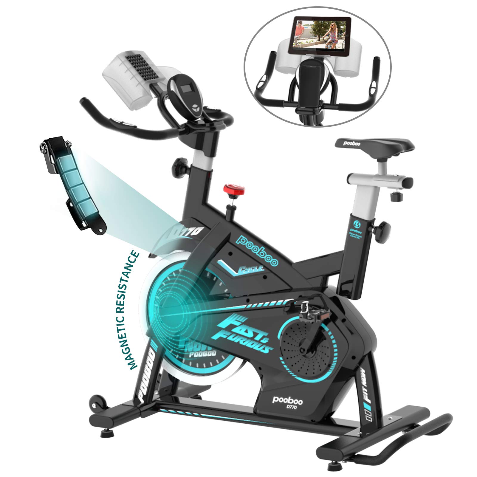 pooboo Magnetic Exercise Bike Stationary 330 Lbs