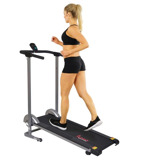 Sunny Health, Fitness Manual Walking Treadmill with LCD Display