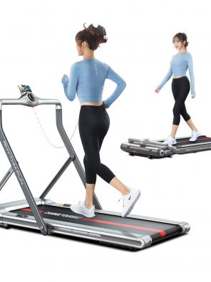 RHYTHM FUN Treadmill Folding with Foldable Handtrail
