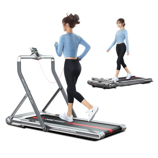 RHYTHM FUN Treadmill Folding with Foldable Handtrail