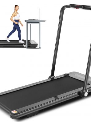 FUNMILY Folding Treadmill, 2 in 1 Under Desk Electric