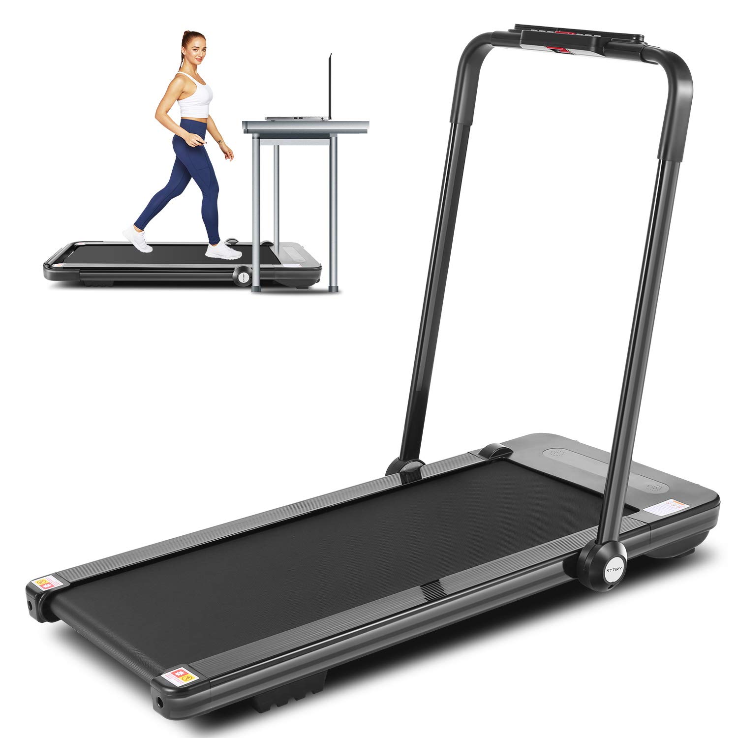 FUNMILY Folding Treadmill, 2 in 1 Under Desk Electric