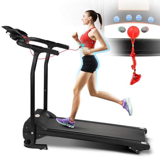 Smart 2HP Electric Folding Treadmill, 3 Levels Manual Incline