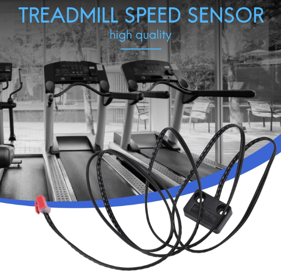 Universal 2 Pin Treadmill Speed Sensor Cable in black, designed for accurate speed measurement and compatibility with most treadmills.