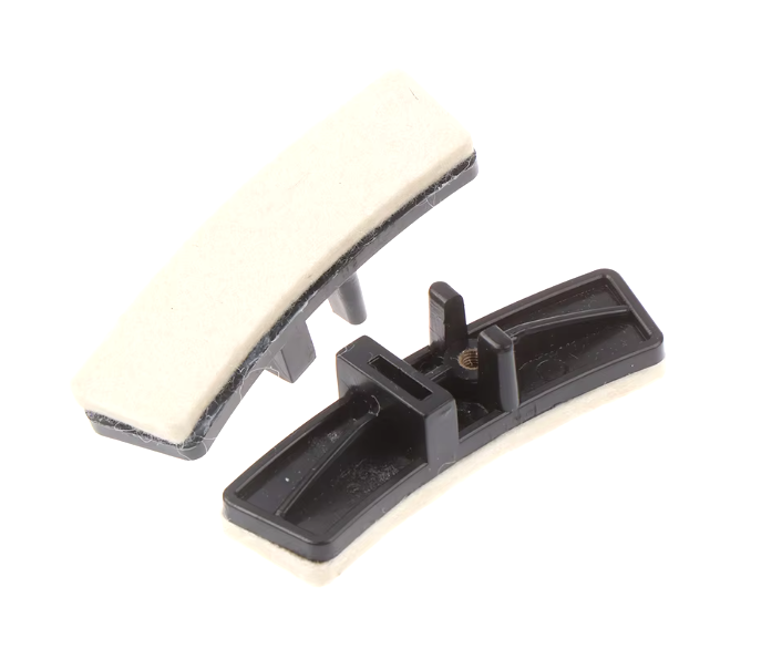 Two premium wool exercise bike brake pads designed for optimal performance and quiet operation, perfect for spinning bikes and indoor cycling.